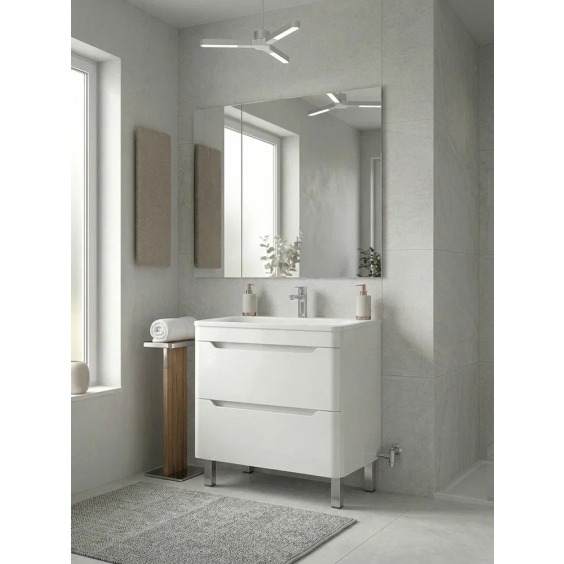 Тумба под раковину для ванной Uperwood Ocean напольная, 80 см, белая, 2 ящика #2