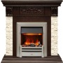 Каминокомплект Luxemburg (каменный) - Сланец/Темный дуб с очагом Chesford