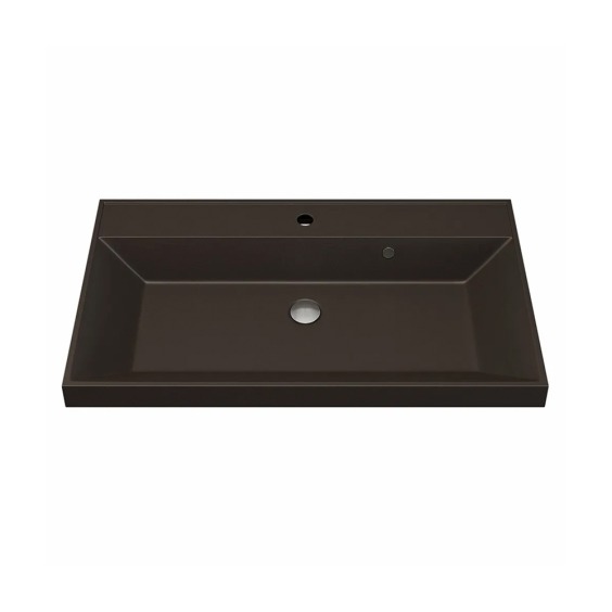 Раковина для ванной кварцевая Uperwood Classic Quartz 80х45х15 см, коричневая матовая, трюфель #1