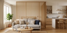 Интерьерные рейки для зонирования пространства: идеи и примеры