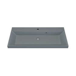 Раковина для ванной кварцевая Uperwood Classic Quartz 100х45х15 см, серая матовая, платина