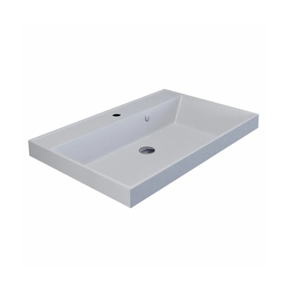Раковина для ванной кварцевая Uperwood Classic Quartz 70х45х15 см, белая матовая, жасмин #2