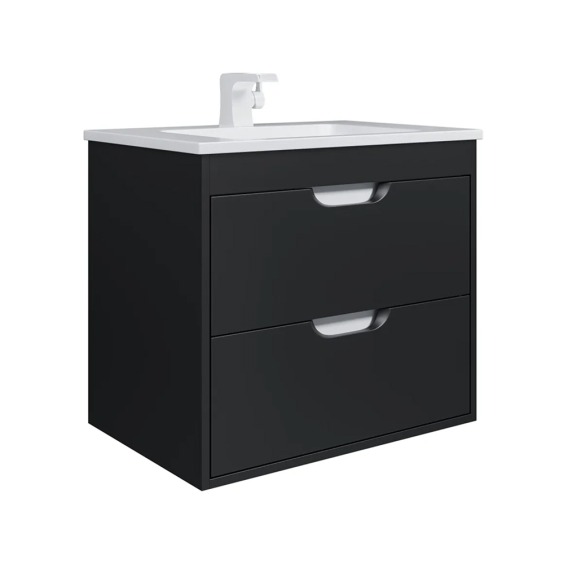 Тумба под раковину для ванной подвесная Uperwood Modul 61х44,4х55 см, черная матовая #2