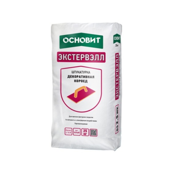 Основит Декоратовная штукатурка Экстервэлл OS-2.0 WK фактура короед белая У (25кг) #1