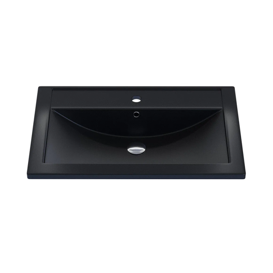 Раковина для ванной кварцевая Uperwood Foster Quartz 70х45,5х17,5 см, черная матовая, космос #1