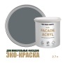 Краска фасадная износостойкая для наружных и внутренних работ Profipaints Eco Facade Acryl 2.7л, RAL-7012