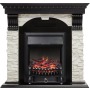 Каминокомплект Dublin - Венге / Сланец белый с очагом Fobos FX Black