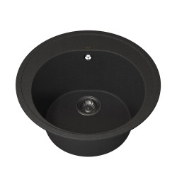 Кухонная мойка кварцевая Uperwood Quartz UPD-01-04, круглая, черная