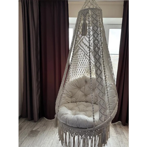 Подвесное кресло-шатёр макраме (70х90) #6