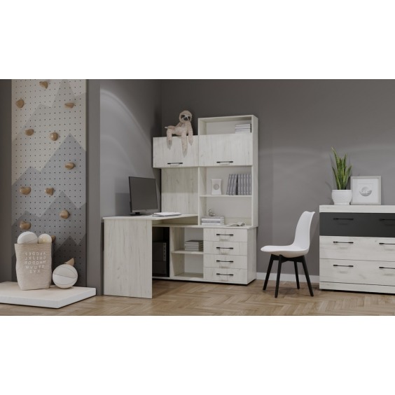 Письменно-компьютерный стол ПКС-11 левый Крафт белый #3 Письменно-компьютерный стол ПКС-11 левый Крафт белый #3