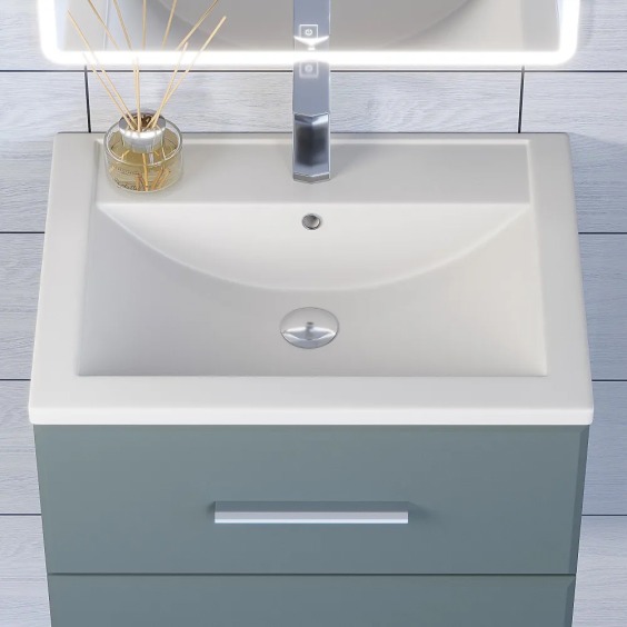 Раковина для ванной кварцевая Uperwood Foster Quartz 60х40,5х16,5 см, белая матовая, жасмин #4