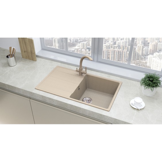 Мойка для кухни кварцевая Ulgran Quartz Prima 850-03, десерт #2