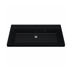 Раковина для ванной кварцевая Uperwood Classic Quartz 90х45х15 см, черная матовая, космос