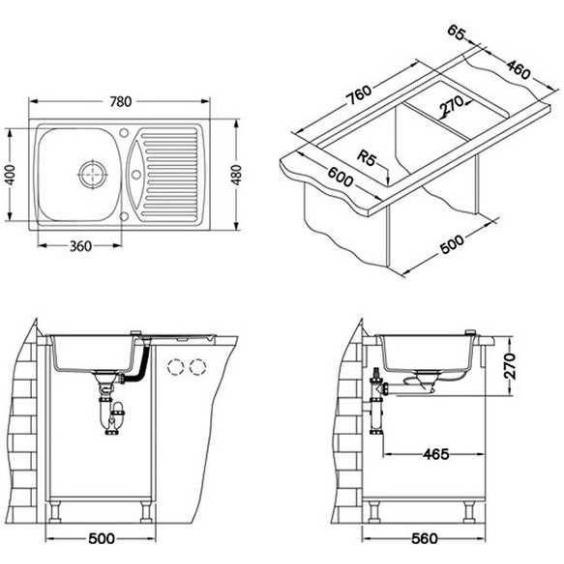 Alveus Record 30 Granital Beige-G55 780x480x160 1X кухонная мойка #3 Alveus Record 30 Granital Beige-G55 780x480x160 1X кухонная мойка #3