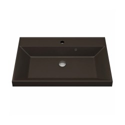 Раковина для ванной кварцевая Uperwood Classic Quartz 70х45х15 см, коричневая матовая, трюфель