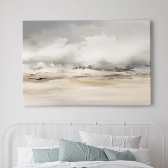 Интерьерная картина "Абстракция полей" на холсте, большая, размер 50х80 см #1