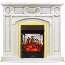Каминокомплект Florence - Слоновая кость с патиной с очагом Majestic FX M Brass