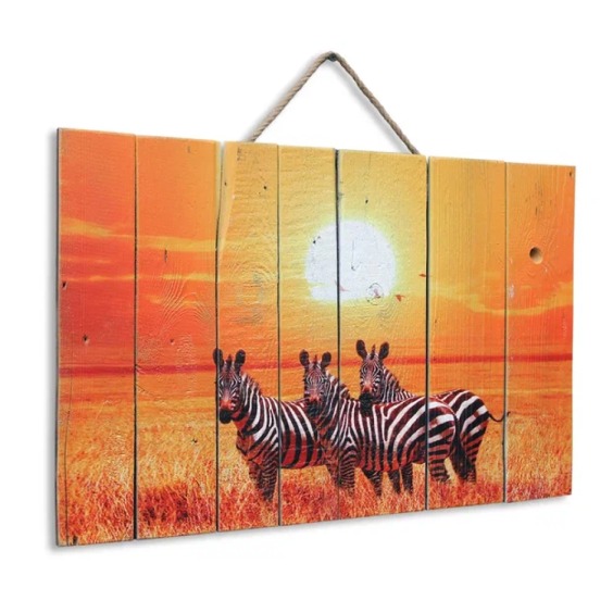 Картина "Зебры в саванне" 60х40 см #2