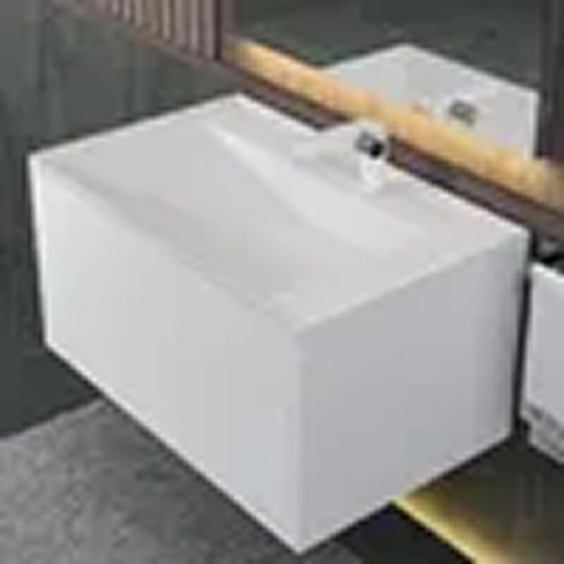 Раковина для ванной кварцевая Uperwood Lotus Quartz 80х50х13 см, белая матовая, жасмин #3