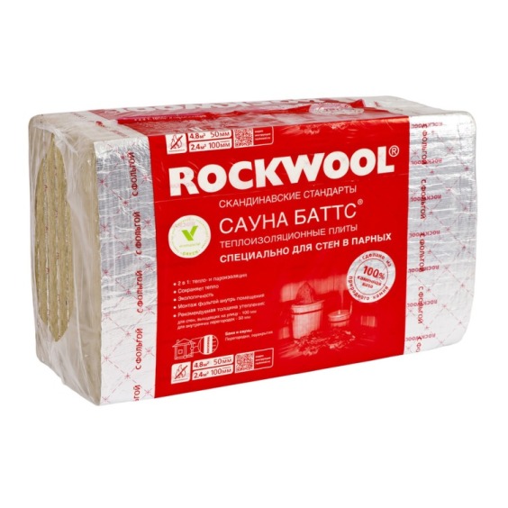 Утеплитель Rockwool Сауна Баттс 1000х600х50 мм, 8 шт. уп #2
