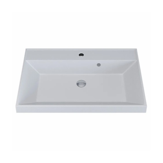 Раковина для ванной кварцевая Uperwood Classic Quartz 70х45х15 см, белая матовая, жасмин #1