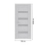 Дверь межкомнатная DK-Doors D-28 Бетон снежный/Черное стекло, 2000х700, Полотно