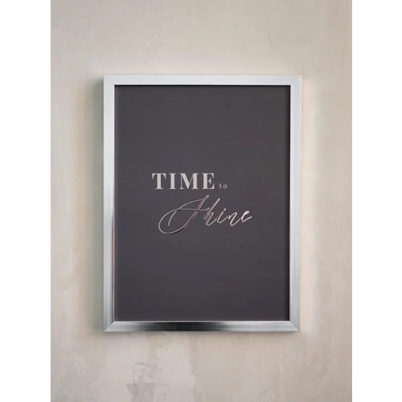 Постер с объемным серебром "Time to Shine" в идеальной серебряной раме, 30х40 см #2
