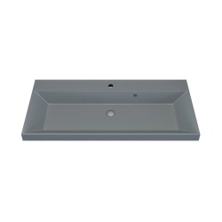 Раковина для ванной кварцевая Uperwood Classic Quartz 90х45х15 см, серая матовая, платина