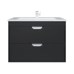 Тумба под раковину для ванной подвесная Uperwood Modul 75х44,4х55 см, черная матовая