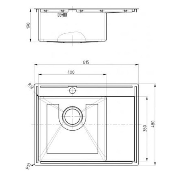 Alveus Quarto 20 BRS-90 615х480 кухонная мойка #3