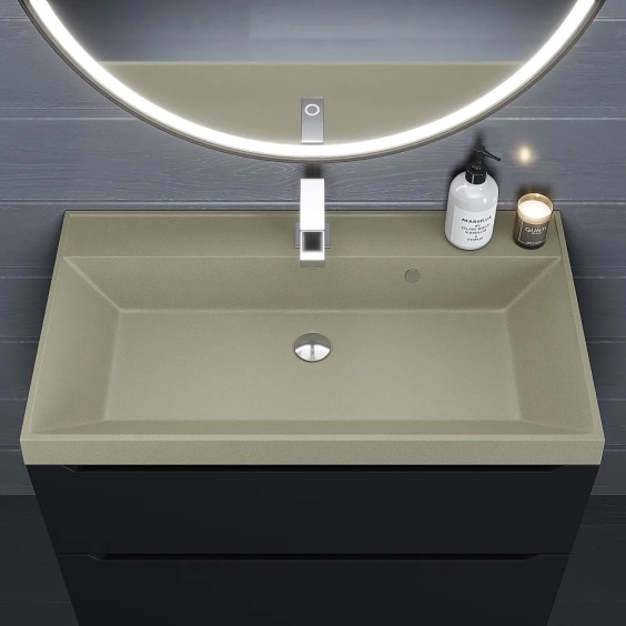 Раковина для ванной кварцевая Uperwood Classic Quartz 80х45х15 см, бежевая матовая, десерт #4