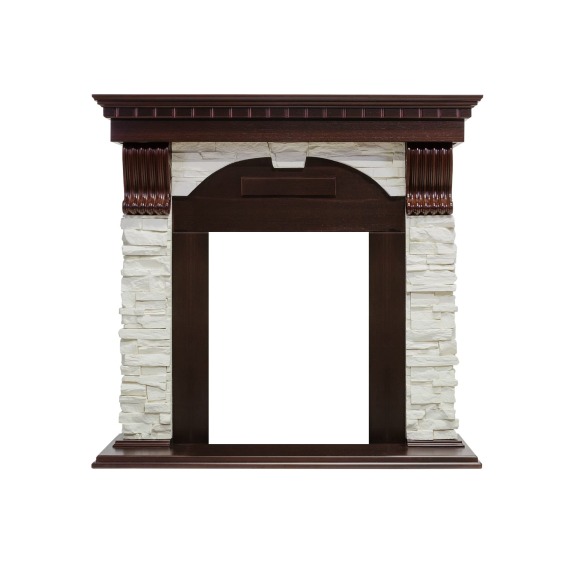 Каминокомплект Dublin - Темный дуб / Сланец белый с очагом Majestic FX M Black #2