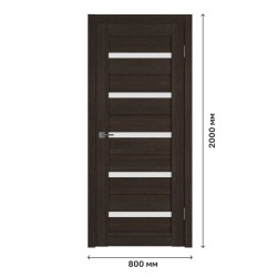 Дверное полотно Atum 7 Wenge со стеклом White Cloud, 800х2000 мм