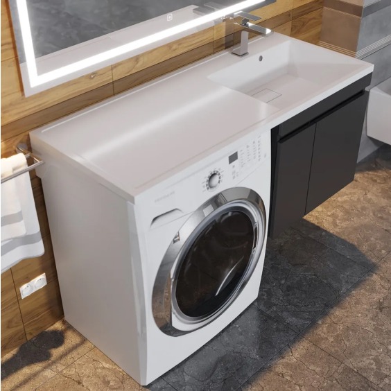 Раковина над стиральной машиной Uperwood Magenta 110х50х17,8 см, правая, крыло слева #4