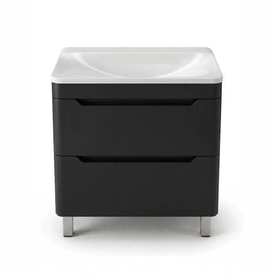 Тумба под раковину для ванной Uperwood Ocean напольная, 80 см, черная, 2 ящика #2