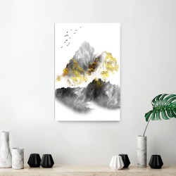 Картина на стену большая на холсте интерьерная "Тени гор", размер 90х60 см