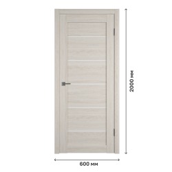 Дверное полотно Atum Pro 27 Scansom Oak со стеклом White Cloud, 600х2000 мм