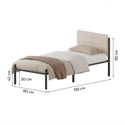 Комплект кровать Металика Б80Х190+Г3 Цвет Черный + 2 компл сп vel-RS-1-80