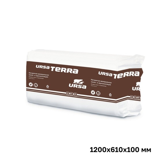 Утеплитель Ursa Terra 37 PN 1200х610х100 мм, 12 шт. в уп #1