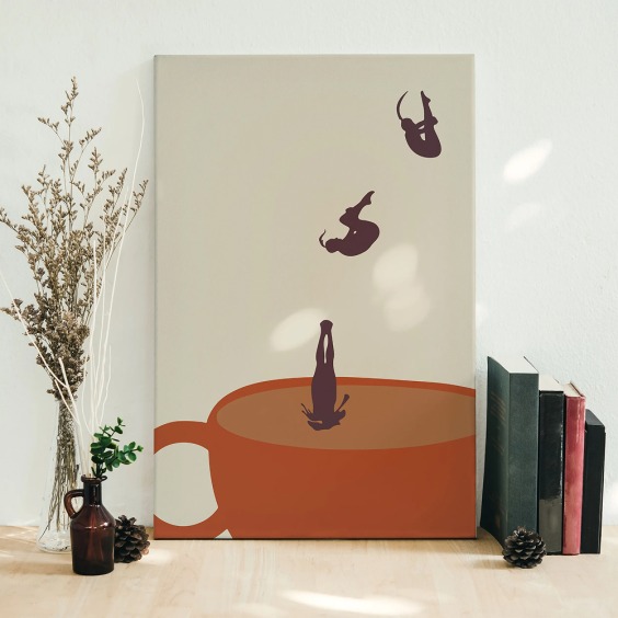 Интерьерная картина "Чашка кофе" на холсте, большая, размер 115х80 см #1 Интерьерная картина "Чашка кофе" на холсте, большая, размер 115х80 см #1