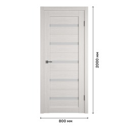 Дверное полотно Atum 7 Bianco со стеклом White Cloud, 600х2000 мм