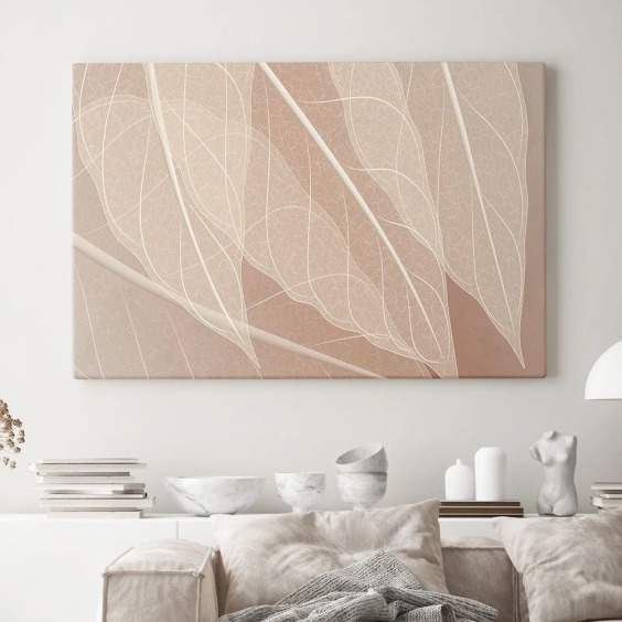 Интерьерная картина "Фрагменты листьев" на холсте, большая, размер 40 на 60 #6