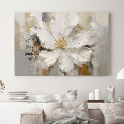 Интерьерная картина "Цветок краской" на холсте, большая, размер 40х60 см