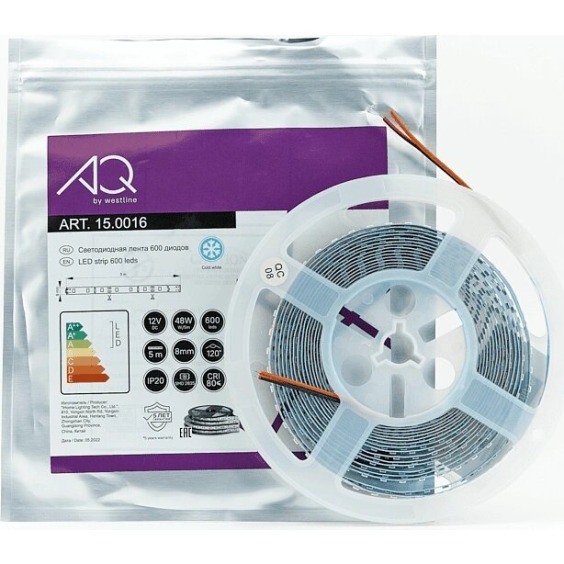 Лента светодиодная AQ Led-Line 2835 120 LED/м 12V 9.6W/м 8 мм IP20 Холодный белый 6300-6700 К, 5 м (15.0016) #5