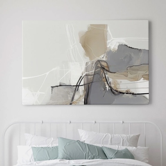 Интерьерная картина "Абстракция в сером" на холсте, большая, размер 80х115 см #6 Интерьерная картина "Абстракция в сером" на холсте, большая, размер 80х115 см #6