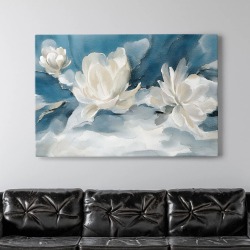 Интерьерная картина "Абстракция из пионов" на холсте, большая, размер 40х60 см