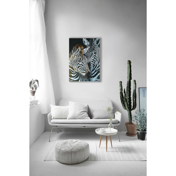 Картина на стену большая на холсте интерьерная "Зебры", размер 45х30 см #3