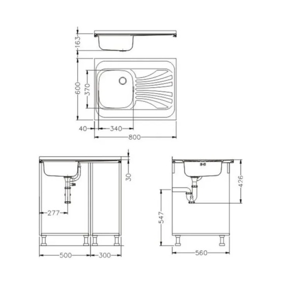 Alveus Classic 30 NAt-60 800X6001X левая кухонная мойка #2