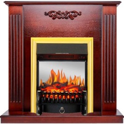Каминокомплект Lumsden - Махагон коричневый антик с очагом Fobos FX M Brass