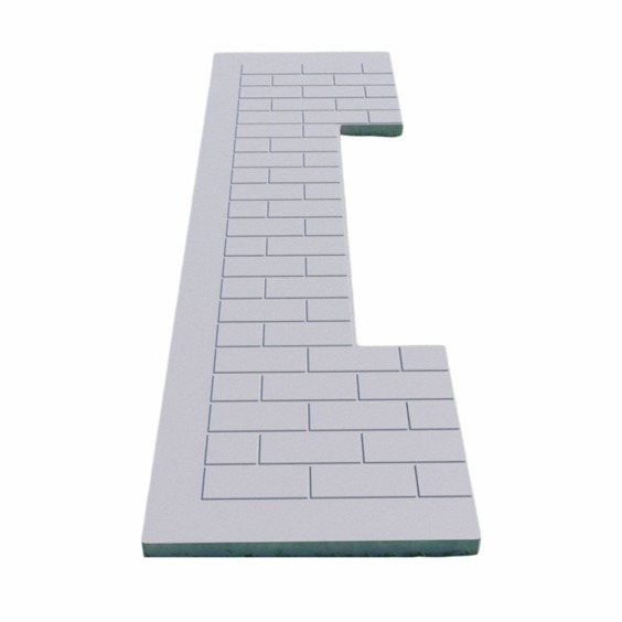 Плита мощения ритуальная, боковая с вырезом под цветник #1